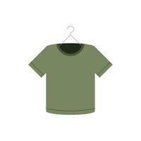 camisa verde en gancho vector