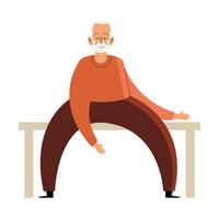 grandfather seated character vector