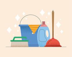 tending to household four icons vector