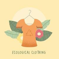 letras de ropa ecológica vector
