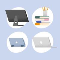 equipos para clase virtual vector