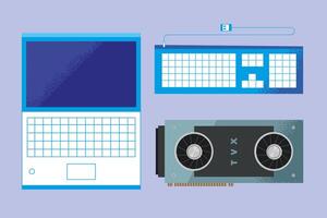 cpu y teclado del ordenador portátil vector