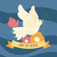 peace dove in garden vector