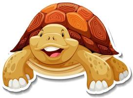 Cute turtle animal cartoon sticker vector