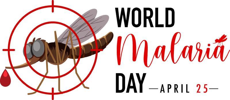 World Malaria Day logo or banner with mosquito sign