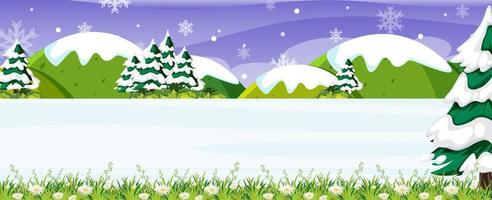 Empty snowfall landscape scene vector