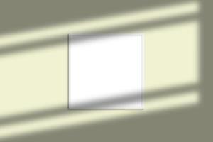 maqueta de marco de fotos cuadrado blanco con superposición de sombras y fondo de color pastel