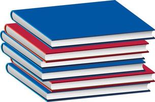 Stack of books on white background vector