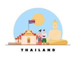 thailand culture scene vector