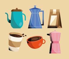 different presentations of coffee vector