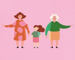 grandmothers and granddaughter vector