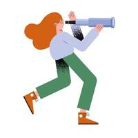 girl with telescope vector