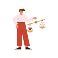 man with ethic balance vector