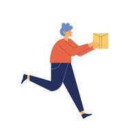 man running with envelope vector