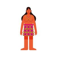 amazon indigenous man with traditional skirt vector