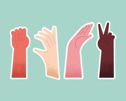 interracial hands humans vector