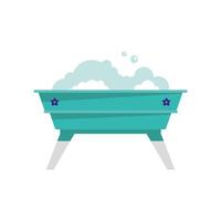 pet bathtub with foam vector