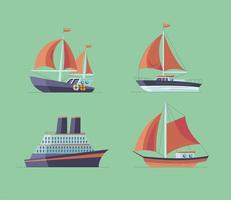 Ships and boats symbol set vector