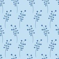 Seamless pattern with blue symmetrical twigs vector illustration
