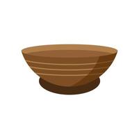 wooden bowl utensil vector