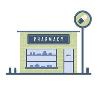 diseño de tienda de farmacia vector