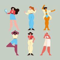 six women self care vector