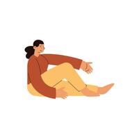 woman avatar sitting vector