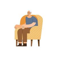 Old man on chair vector