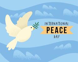 postal del día internacional de la paz vector