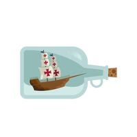 columbus caravel in bottle vector