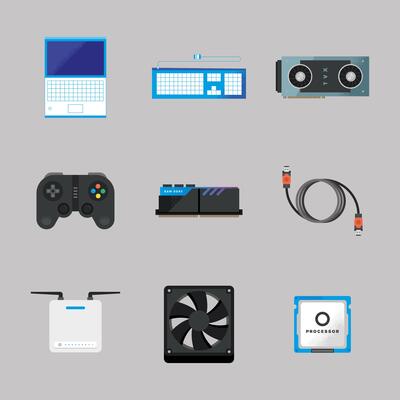 computer parts icon collection