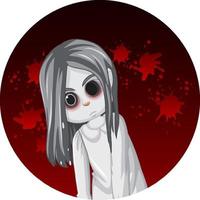 Ghost girl with black eyes vector