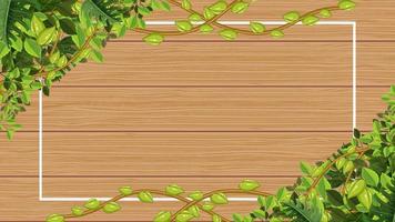 A horizontal frame of green foliage template vector