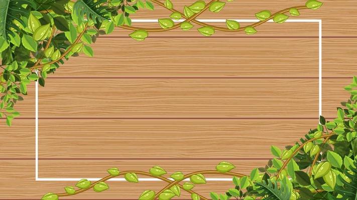 A horizontal frame of green foliage template