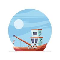 fish ship vehicle vector