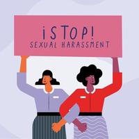 couple sexual harassment protesters vector