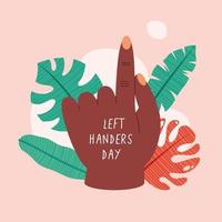 left handers day postcard vector