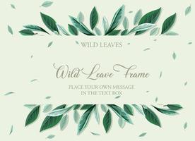 A horizontal card template with foliage vector