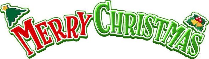 Merry Christmas text design on white background vector