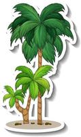 Palm tree sticker on white background vector