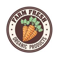 Farm fresh label with carrots vector