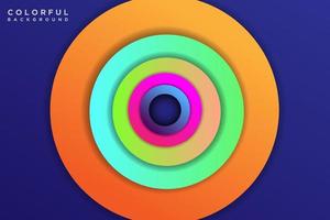 Colorful 3D Circle Shape Overlap Layers Background vector