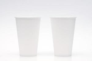 Coffee cup mockup on white background. Copy space for text and logo photo