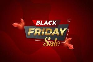 Red Black friday sale banner background design vector