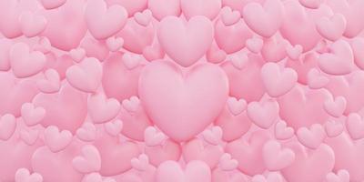 Valentine s day, love concept, pink heart shape overlap background photo