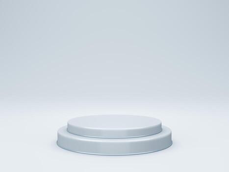 3d round podium or pedestal with empty studio room, product background, template mock up for display photo