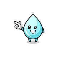 water drop mascot pointing top left vector