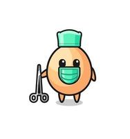 surgeon egg mascot character vector