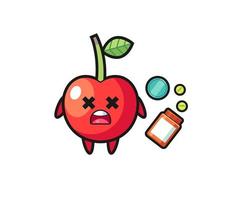 illustration of overdose cherry character vector