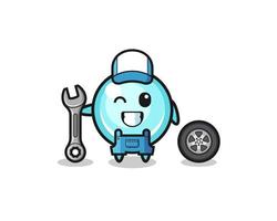 the bubble character as a mechanic mascot vector